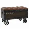 Image de Vidaxl banc de rangement bois massif et cuir artificiel 80,5x41x50 cm 245768