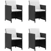 Image de Vidaxl salon de jardin encastrable 5 pcs et coussins rotin noir 43898