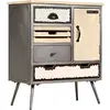 Image de Buffet Bois De Manguier Massif Et Acier 65x33x76 Cm Vidaxl
