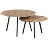 Image de Ensemble De Table Basse 2 Pcs Hexagonal Teck Recyclé Vidaxl