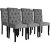 Image de Chaises À Manger Lot De 6 Gris Foncé Tissu Vidaxl