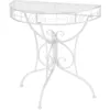 Image de Table D'appoint Vintage Demi-ronde Métal 72x36x74 Cm Argenté Vidaxl