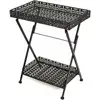 Image de Table À Thé Pliante Style Vintage Métal 58 X 35 X 72 Cm Noir Vidaxl