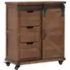 Image de Armoire De Rangement Bois De Sapin Massif 64x33,5x75 Cm Marron Vidaxl