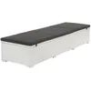 Image de vidaXL Chaise longue avec coussin Résine tressée Blanc