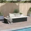 Image de Lit De Jardin Noir 195x60 Cm Résine Tressée Vidaxl