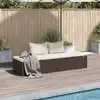 Image de Lit De Jardin Marron 195x60 Cm Résine Tressée Vidaxl