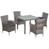 Image de vidaXL Mobilier à dîner de jardin 5 pc et coussins Résine tressée Gris