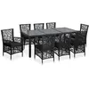 Image de vidaXL Ensemble à manger dextérieur 9 pcs Résine tressée Noir 44086