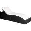 Image de Chaise Longue Avec Coussin Résine Tressée Noir Vidaxl