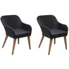 Image de vidaXL Chaises dextérieur 2 pcs avec coussins Résine tressée Noir