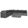 Image de vidaXL Meuble de Jardin 8 pcs et Coussins et Oreillers Résine Tressée Salon de Jardin Mobilier de Balcon Terrasse Patio 44157