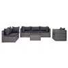Image de vidaXL Meuble de Jardin 7 pcs et Coussins et Oreillers Résine Tressée Salon de Jardin Mobilier de Balcon Terrasse Patio 44158