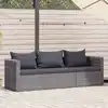 Image de Meuble De Jardin 3 Pcs Avec Coussins Gris Résine Tressée Vidaxl