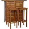 Image de vidaXL Table et chaises de bar 3 pcs Bois dacacia massif 44008