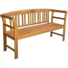 Image de Banc de jardin en acacia sculpté - Naturel - 157 x 45 x 82.5 cm
