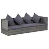 Image de Canapé de jardin en résine tressée - Gris - 200 x 60 x 58 cm