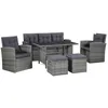 Image de Salon de jardin - VIDAXL - Résine tressée - Gris - 6 personnes