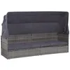 Image de Lit de jardin - vidaXL - 205x62 cm - Résine tressée - Toit ouvrant - 2 personnes