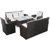 Image de Salon de jardin - vidaXL - 5 pcs - Résine tressée - Marron - 6 personnes