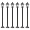 Image de vidaXL 6x Lampe de Jardin à Piquet E27 Aluminium Bronze Éclairage de Terrasse 44205