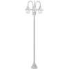 Image de Lampadaire De Jardin E27 220 Cm Aluminium 3 Lanternes Blanc Vidaxl