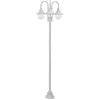 Image de Lampadaire de jardin - vidaXL - 220 cm - Aluminium - 3 lanternes - Blanc