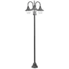 Image de Lampadaire De Jardin E27 220 Cm Aluminium 3 Lanternes Bronze Vidaxl