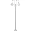 Image de Lampadaire De Jardin E27 220 Cm Aluminium 2 Lanternes Blanc Vidaxl