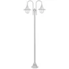 Image de Lampadaire de jardin - VIDAXL - 2 lanternes - Aluminium - 220 cm - Blanc chaud