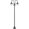 Image de Lampadaire De Jardin E27 220 Cm Aluminium 2 Lanternes Bronze Vidaxl