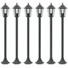 Image de Lampe De Jardin À Piquet 6 Pcs E27 110 Cm Aluminium Vert Foncé Vidaxl