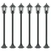 Image de vidaXL 6x Lampe de Jardin à Piquet E27 Aluminium Vert Foncé Éclairage Terrasse 44214
