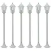 Image de Lampe De Jardin À Piquet 6 Pcs E27 110 Cm Aluminium Blanc Vidaxl