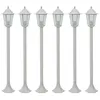 Image de vidaXL 6x Lampe de Jardin à Piquet E27 Aluminium Blanc Éclairage de Terrasse 44215