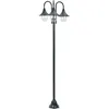 Image de Lampadaire De Jardin E27 220cm Aluminium 3 Lanternes Vert Foncé Vidaxl