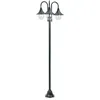 Image de Lampadaire de jardin - vidaXL - 220cm - Aluminium - 3 lanternes - Vert foncé