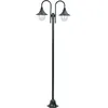 Image de Lampadaire De Jardin E27 220cm Aluminium 2 Lanternes Vert Foncé Vidaxl