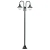 Image de Lampadaire de jardin - VIDAXL - 220cm - Aluminium - 2 lanternes - Vert foncé