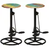 Image de Tabourets De Bar Lot De 2 Bois Massif De Récupération Vidaxl