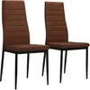 Image de Chaises À Manger Lot De 2 Marron Tissu Vidaxl