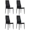 Image de Chaises À Manger Lot De 4 Noir Similicuir Vidaxl