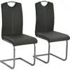 Image de Chaises À Manger Cantilever Lot De 2 Gris Similicuir Vidaxl