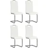 Image de vidaXL 4x Chaise de Salle à Manger Cantilever Blanc Cuisine Dîner Repas Maison 246196
