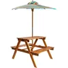 Image de Salon de jardin pour enfant avec parasol - Naturel - 79 x 90 x 60 cm