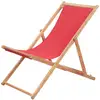 Image de Chaise Pliable De Plage Tissu Et Cadre En Bois Rouge Vidaxl