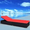 Image de Chaise Longue Avec Coussin Résine Tressée Noir Vidaxl