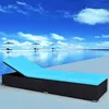 Image de Chaise Longue Avec Coussin Résine Tressée Noir Vidaxl