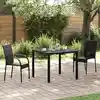 Image de Chaises Empilables D'extérieur Lot De 2 Résine Tressée Noir Vidaxl