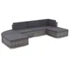 Image de vidaXL Salon de jardin 6 pcs avec coussins résine tressée gris 44432